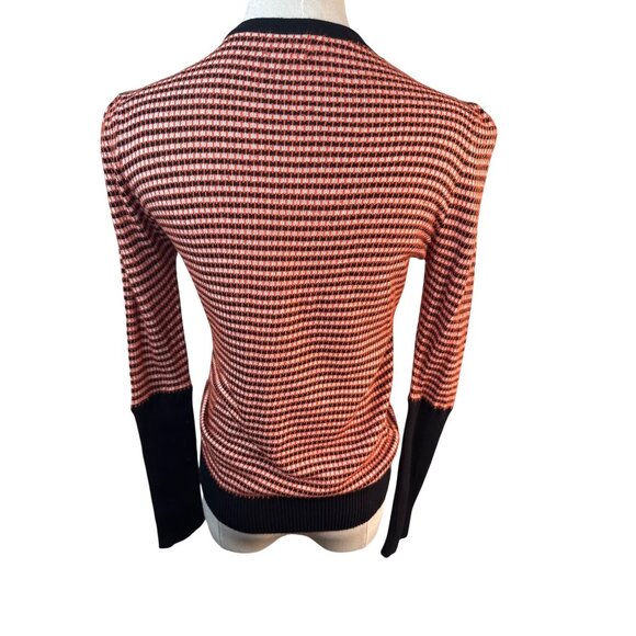 Yal New York XS Womens Sweater Red Black Houndstooth Knit - Picture 2 of 13